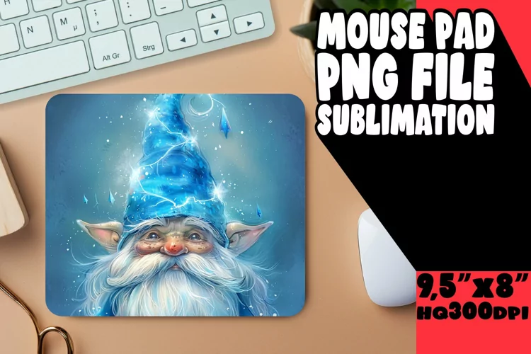 Dreamy Designs: Watercolor Gnome Mouse Pad Design