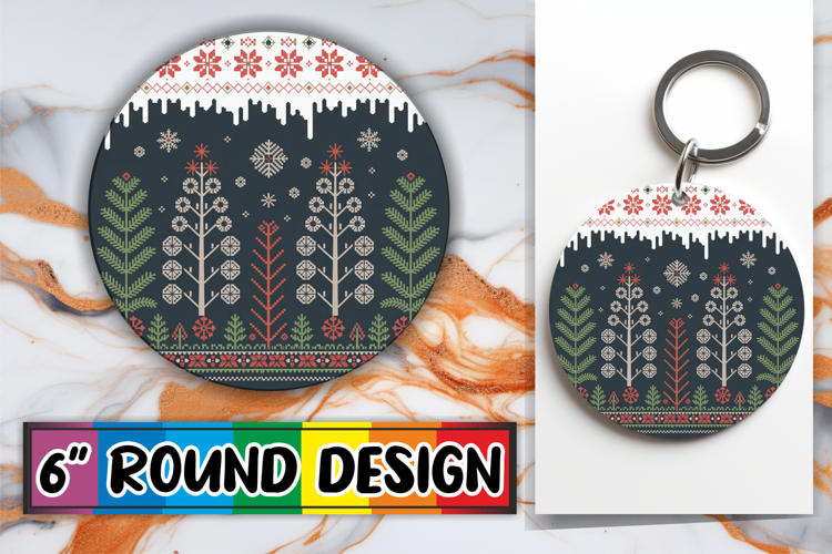 Bright Sublimation Car Coasters, Winter