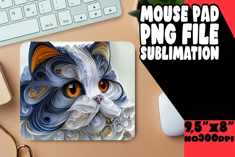 Cat Magic Sublimation Mouse Pad - 3D Cat