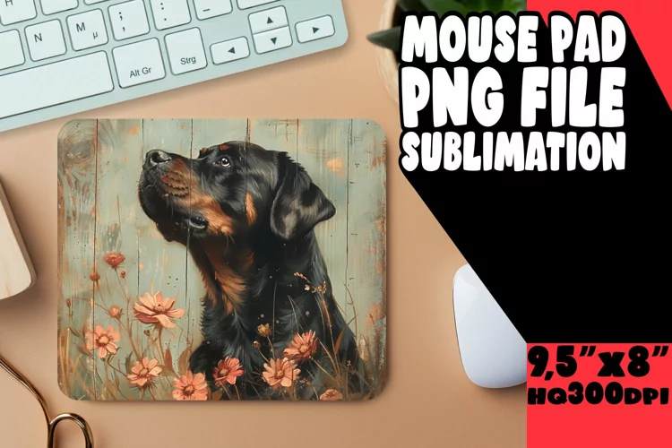 Wooden Dog Sublimation Mouse Pad