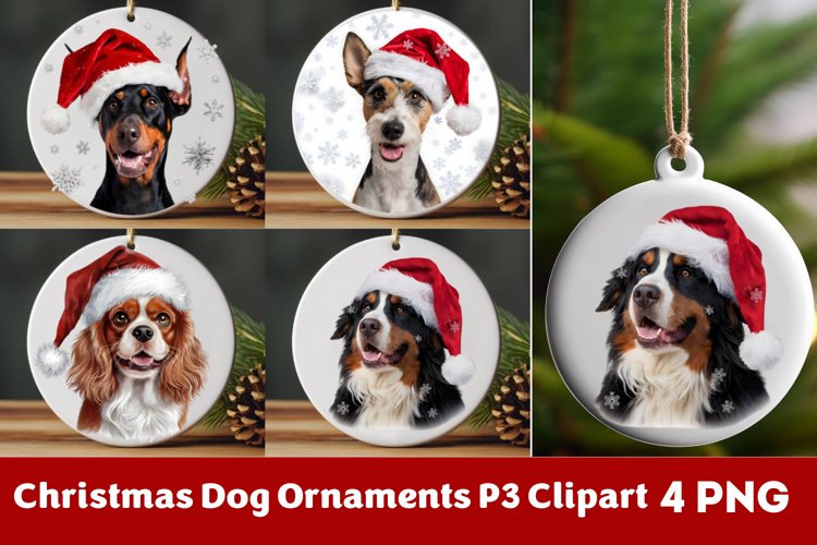 Breeds Of Christmas Dog Ornaments Clipart PNG