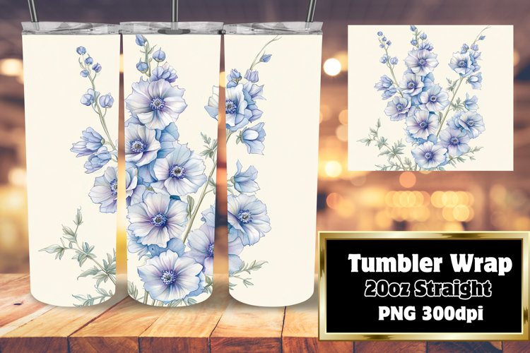 Watercolor Flower Tumbler Design Sublimation Wrap 20oz