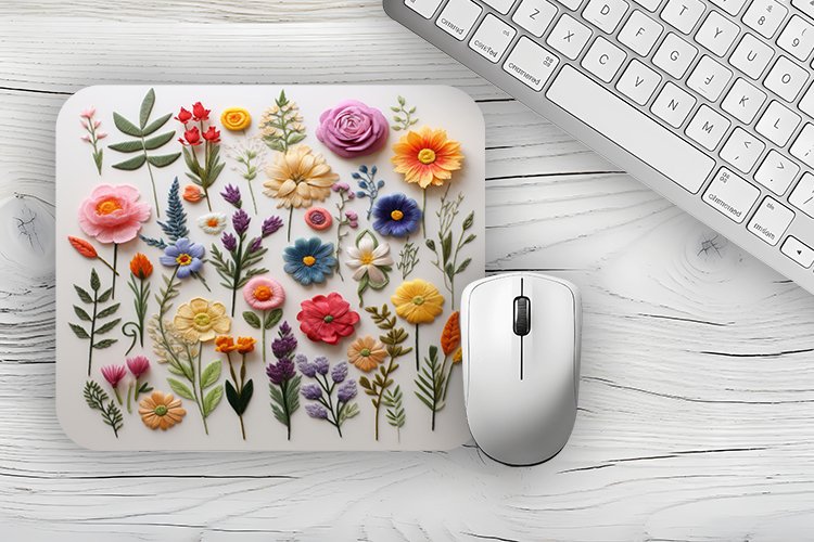 Watercolor 3d flowers Mousepad, flowers Mousepad Sublimation example image 1