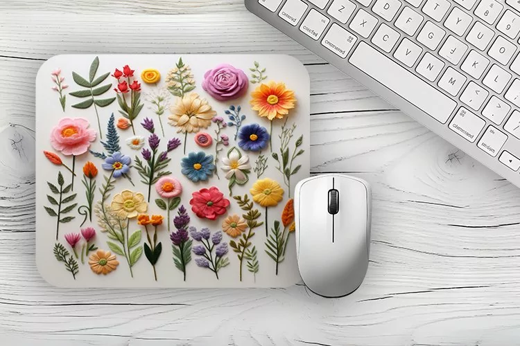 Watercolor 3d flowers Mousepad, flowers Mousepad Sublimation