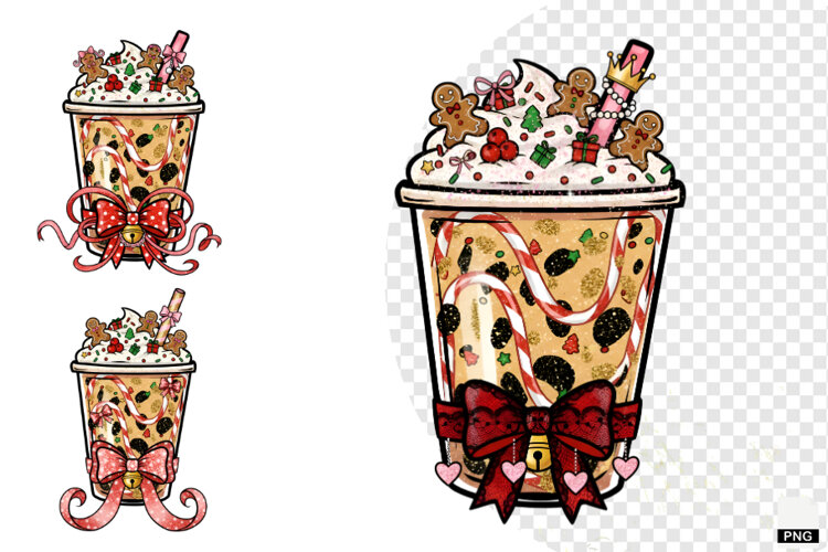 Christmas Coquette Coffee Cup Clipart example image 1