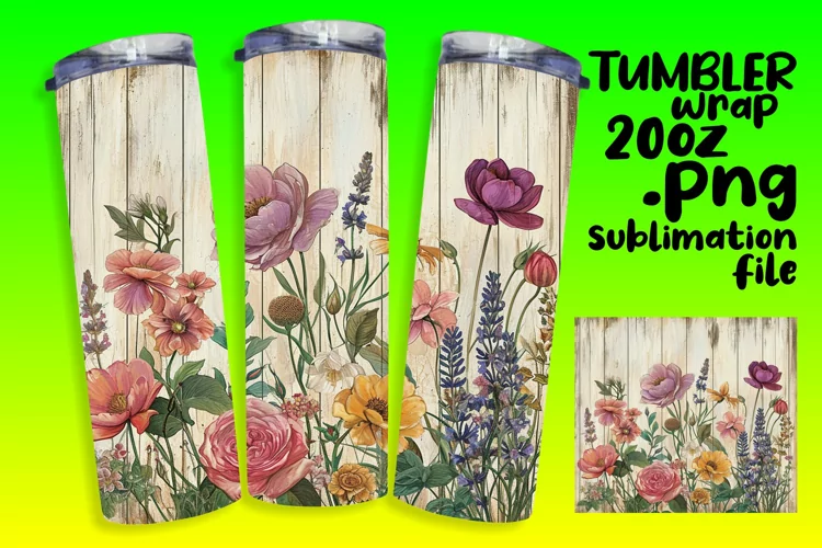 Timeless Vintage Flower Tumbler Wrap - 20oz