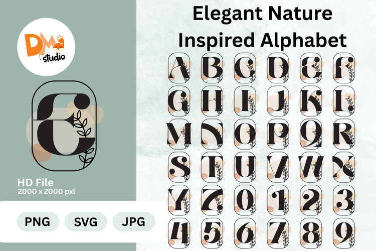 Elegant Nature Inspired Alphabet Monogram