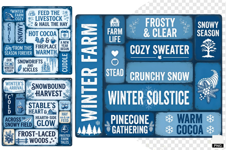 Winter Farm Signs PNG