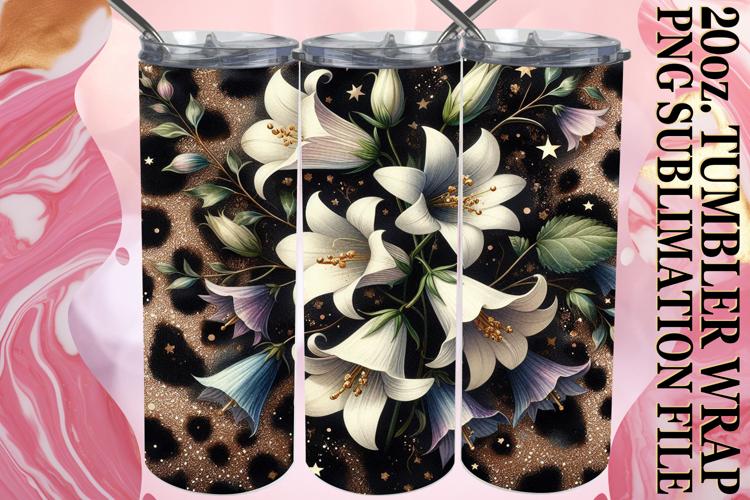 Cheerful Mornings 20oz tumbler wrap, Leopard Prints