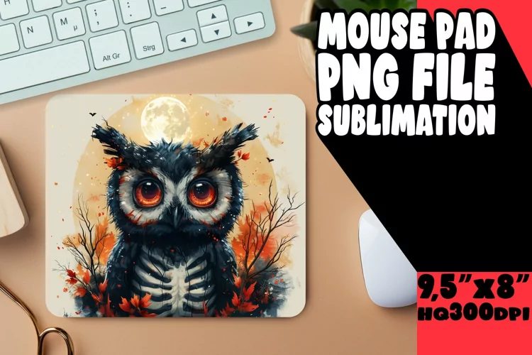 Watercolor Owl Mouse Pad