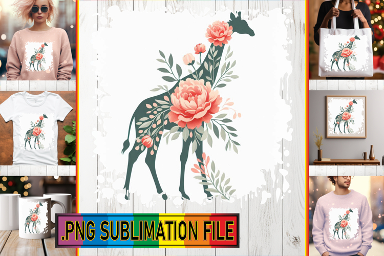 Cheerful Tote Bag Gift Magic PNG, Flower Animals