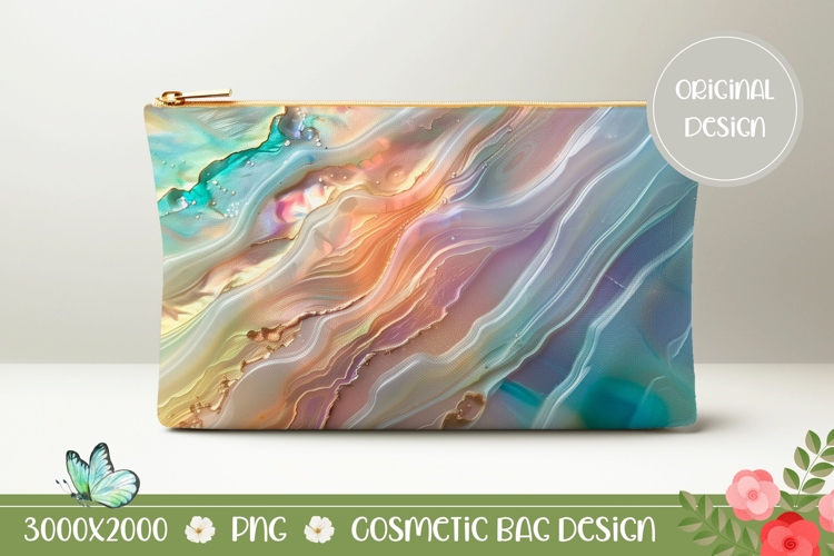 Abstract Cosmetic Bag Design, Pearl Texture Cosmetic Bag PNG