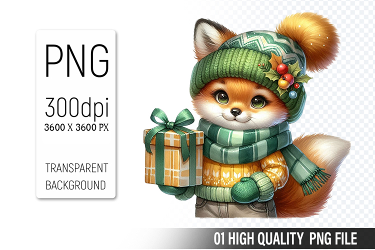 Cute Watercolor Fox Clipart Image 17
