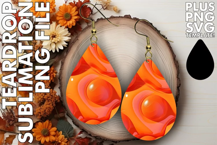Artistic Puff Pattern Teardrop Earrings