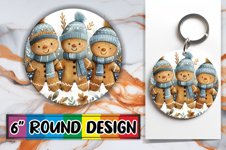 Festive Gingerbread Mug Keychain Christmas Sublimation