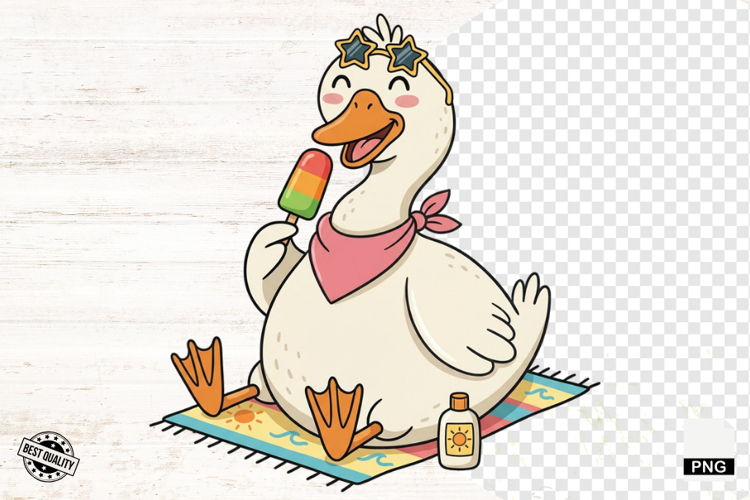 Summer Silly Goose Clipart PNG