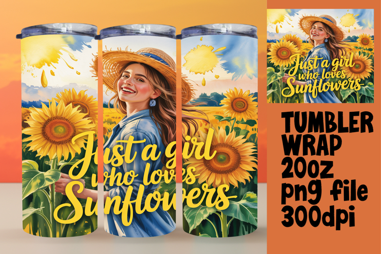 DYNAMIC 20oz Tumbler Artwork , Just A Girl