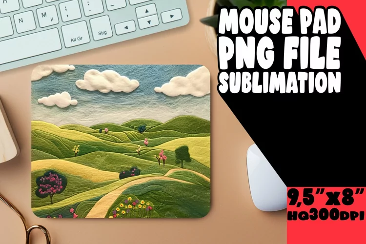 Artistic 3D Summer Mouse Pad Sublimation