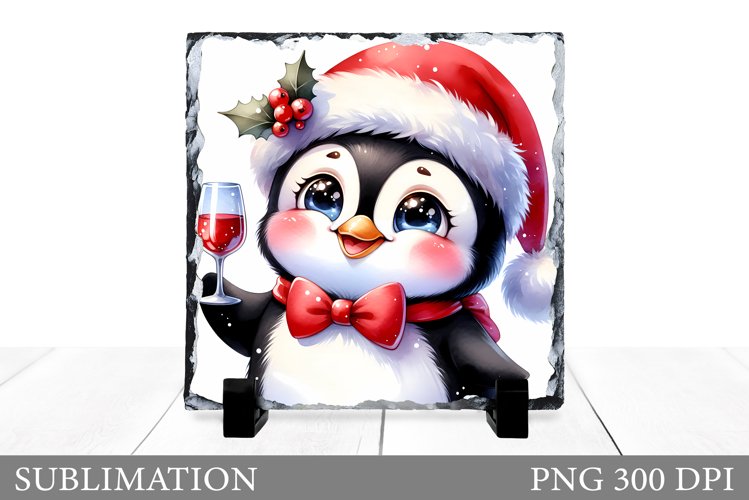 Cute Penguin Sublimation. Christmas Slate Sublimation