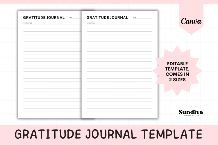 Gratitude Journal Printable   Editable Template 5