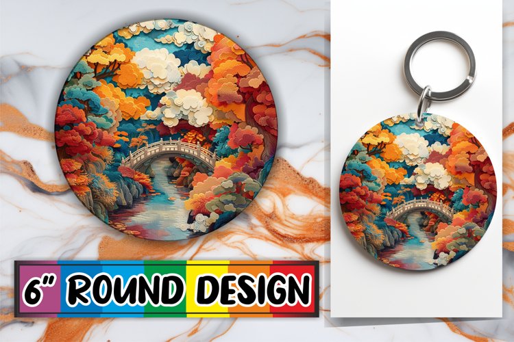 3D Beauty of Sublimation Circle Kaychain Spring View Print example image 1