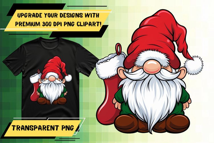 Bold PNG Sublimation for T-Shirt Crafts , Gnome