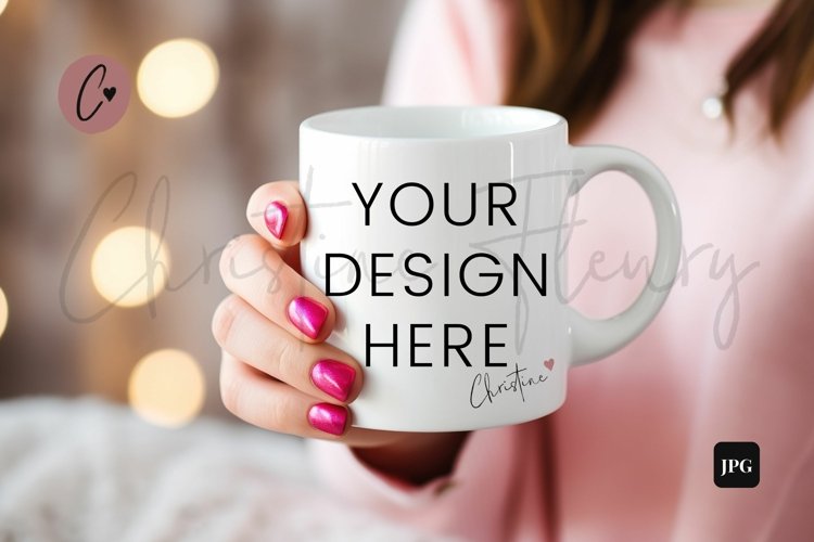 Valentines Mug Mockup In Hands | Valentines Day Mockup