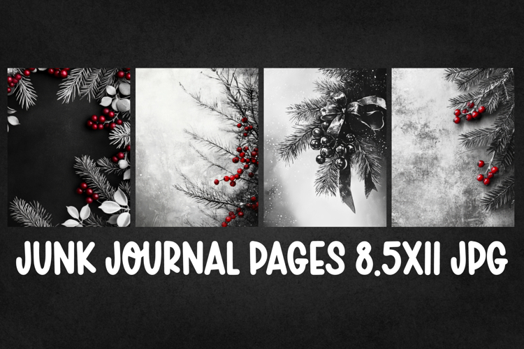 4 Christmas Digital Papers I Christmas Junk Journal Pages