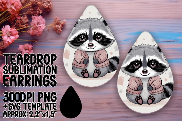 Vibrant Teardrop Earrings Artwork PNG , Valenines Animals