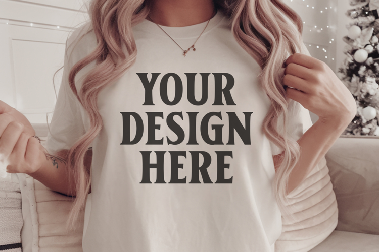 Ivory Christmas Comfort Colors 1717 Mockups, CC 1717 m