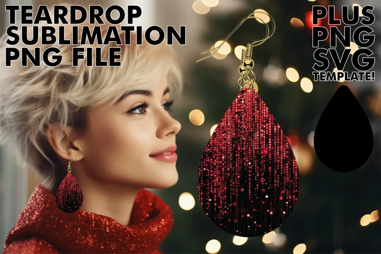 Glamorous Glitter Sublimation Earrings