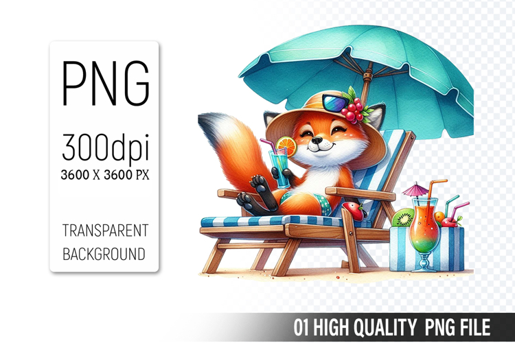 Cute Watercolor Fox Clipart Image 7
