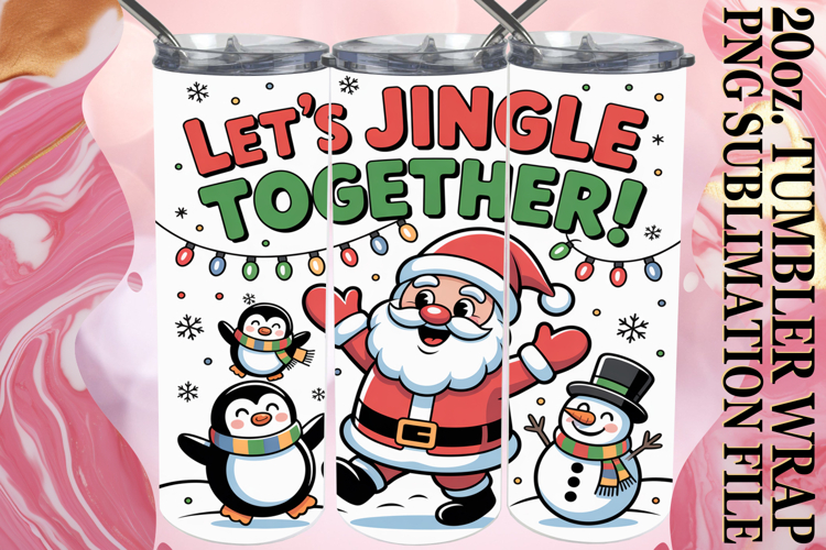 Joyful Colors 20oz tumbler wrap, Funny Santa