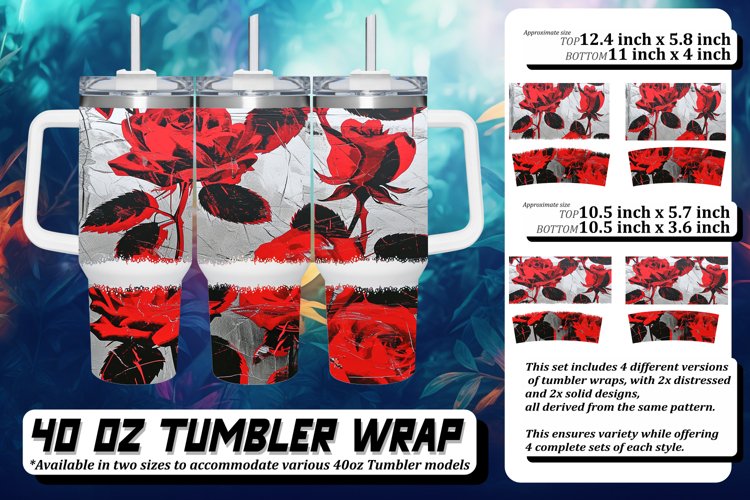 3D Flower Pattern Tumbler Art 40oz example image 1