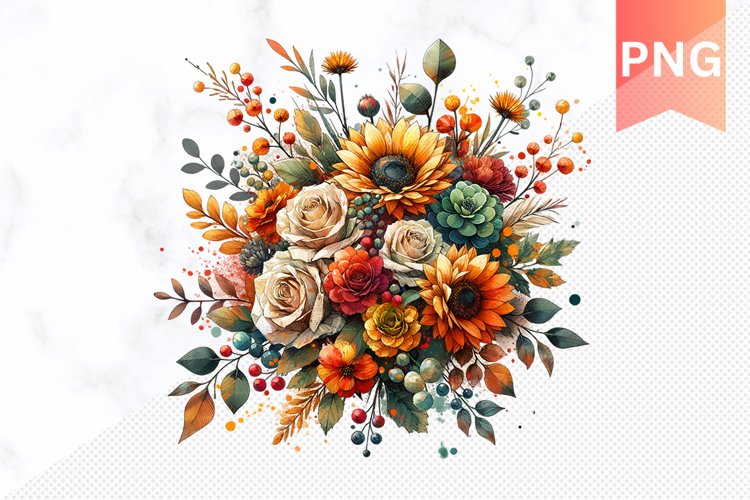 Autumn Botanical Sublimation - Clipart PNG Design