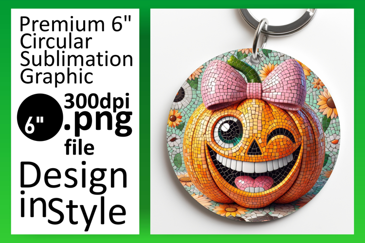 Gorgeous Circle Design for Sublimation , Cute Pumpkin example image 1