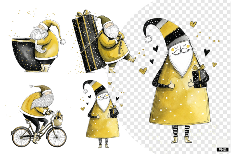 Whimsical Christmas Santa PNG