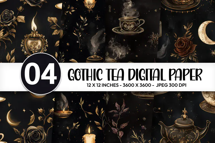 Gothic Tea Digital Paper