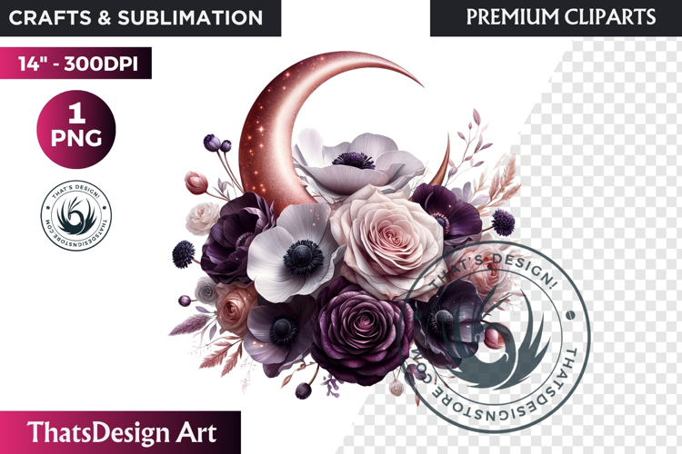 Dark flowers, wedding Florals PNG, Dark Romance Clipart