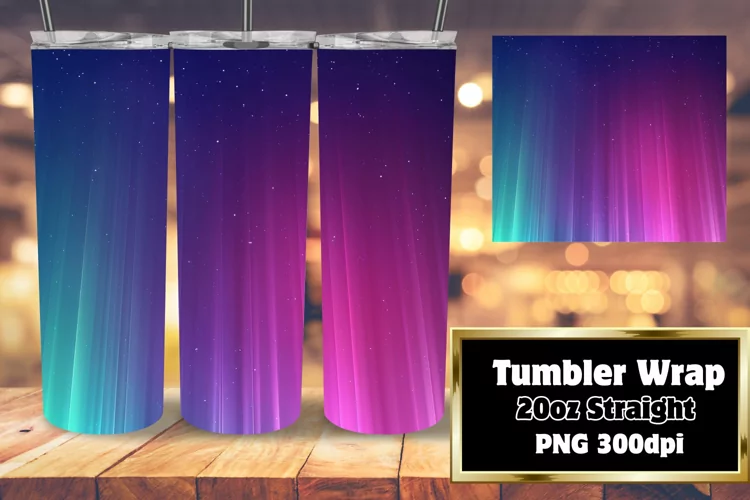 Sublimation Tumbler Wrap with Bright Gradient Patterns 20oz