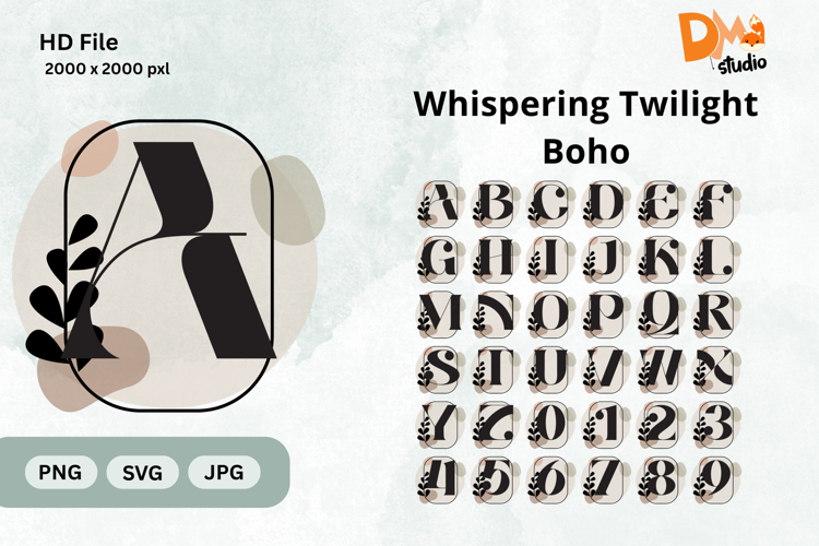 Whispering Twilight Boho Monogram