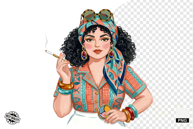 Summer 1950 Girls Clipart example image 1
