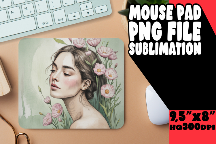 Bright MOUSE PAD Artistic PNG, Beauty Woman