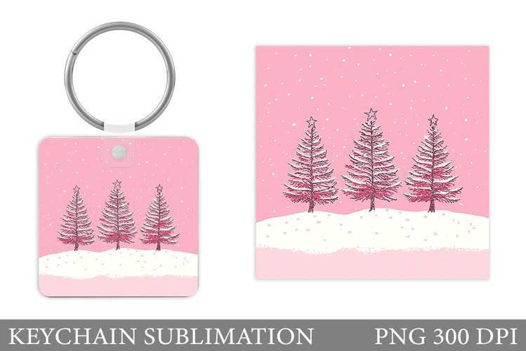 Christmas Tree Keychain. Christmas Keychain Sublimation example image 1