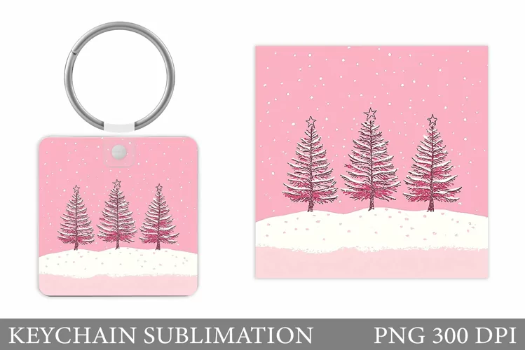 Christmas Tree Keychain. Christmas Keychain Sublimation
