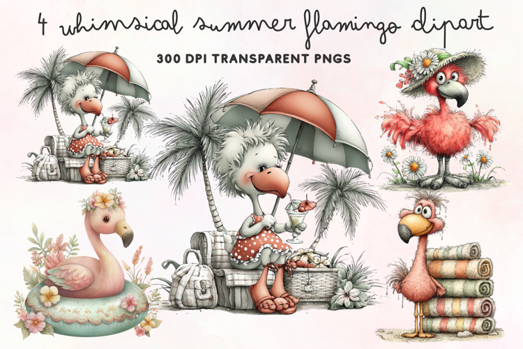 Cute Flamingo Clipart Image 8