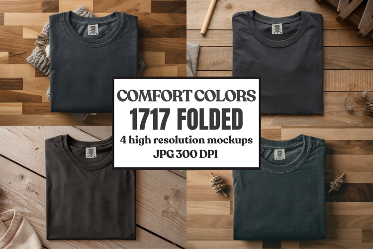 Comfort Colors 1717 Folded Tshirt Mockups