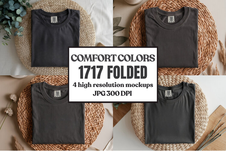 Comfort Colors 1717 Folded Tshirt Mockups example image 1
