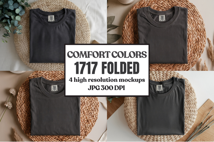 Comfort Colors 1717 Folded Tshirt Mockups