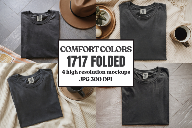 Comfort Colors 1717 Folded Tshirt Mockups